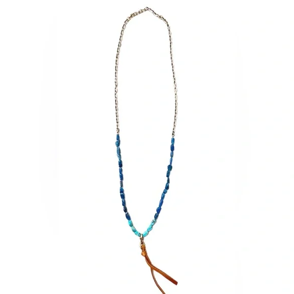 Turquoise and apatite stone necklace - Picture 3 of 6